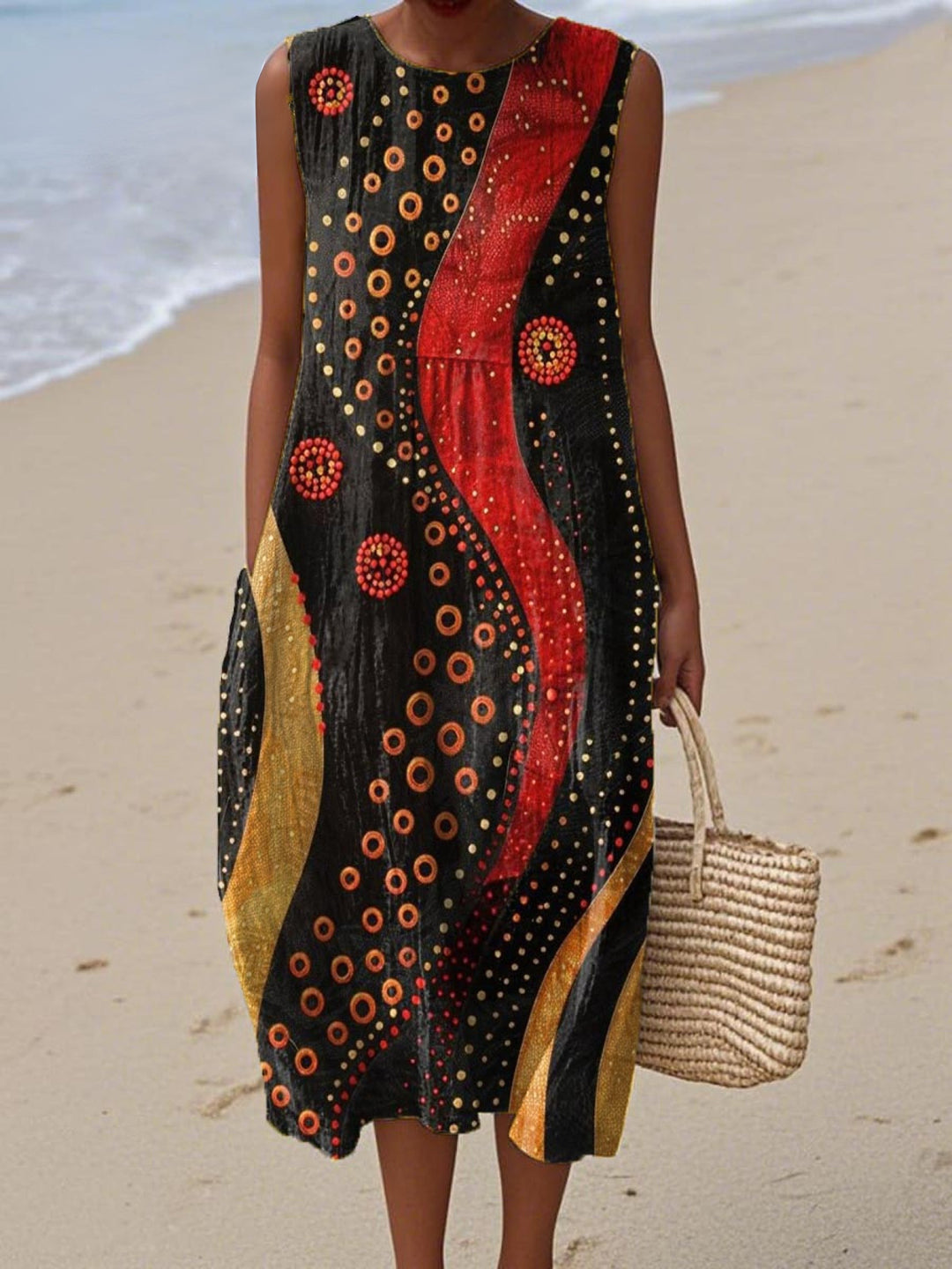 Vanessa - Sleeveless Summer Dress with Abstract Print