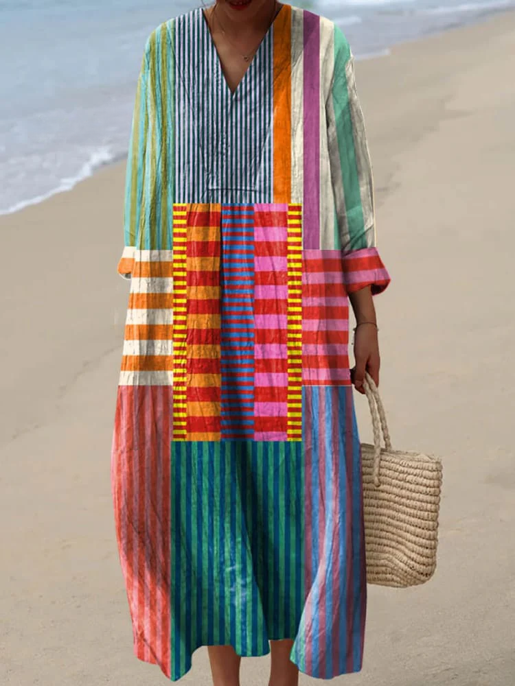 Women's Retro Geometric Print Dress