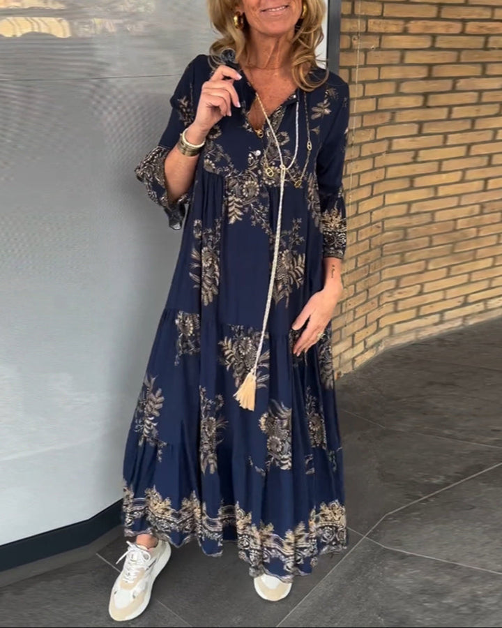 Rilley - Retro Bohemian Maxi Dress