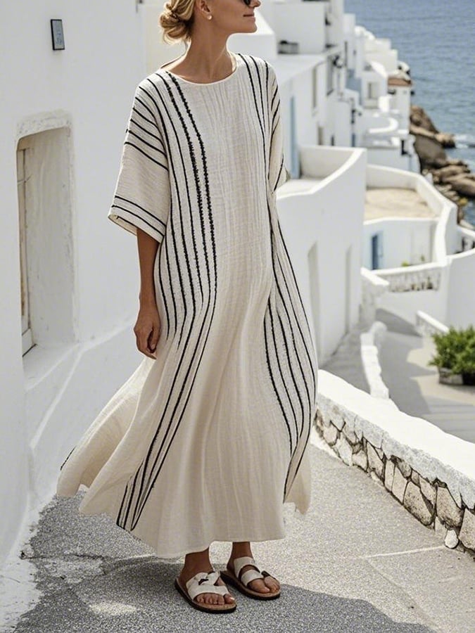 Zuri – Contrast Striped Dress