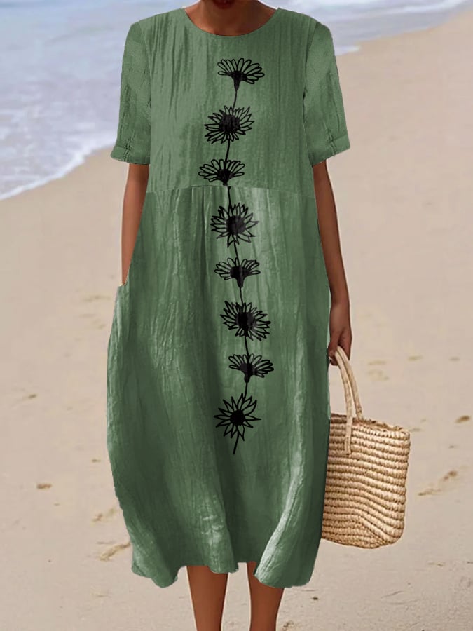 Women's Casual Graphic Print Round Neck Short Sleeve Dress
