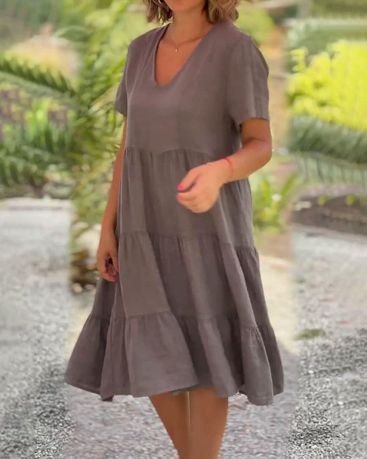 Emma - Elegant V-Neck Dress
