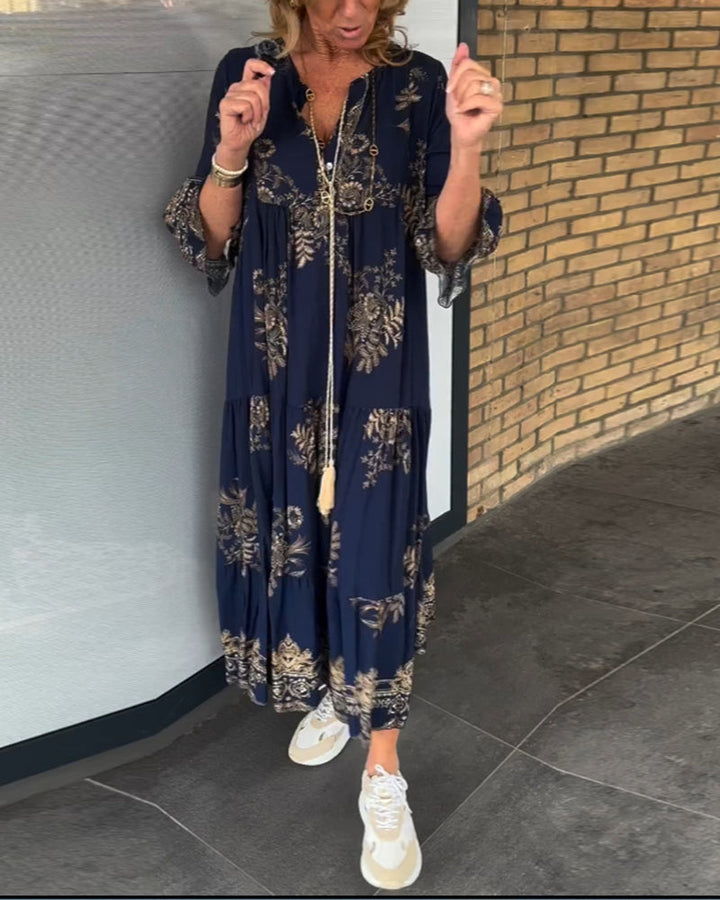 Rilley - Retro Bohemian Maxi Dress