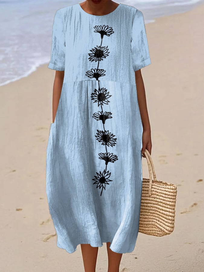 Women's Casual Graphic Print Round Neck Short Sleeve Dress