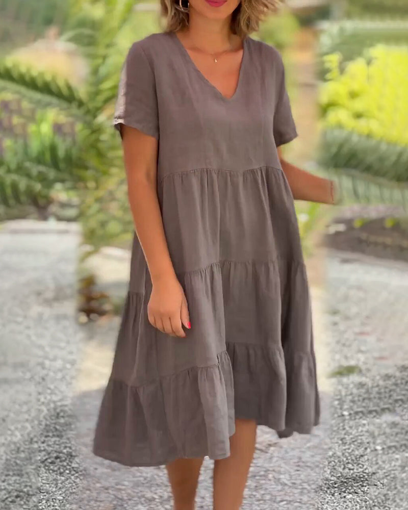 Emma - Elegant V-Neck Dress