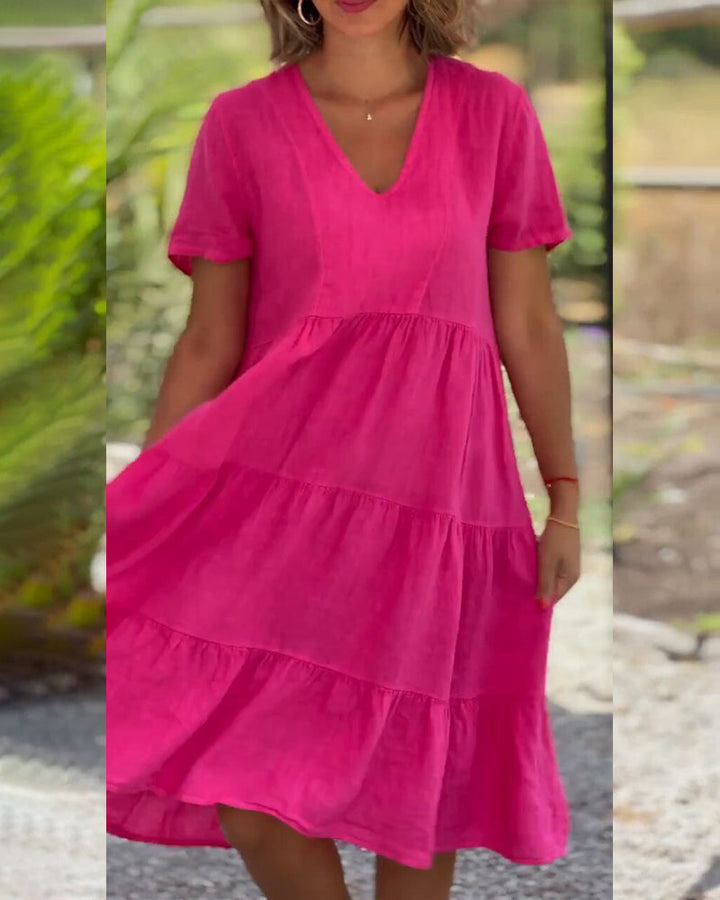 Emma - Elegant V-Neck Dress