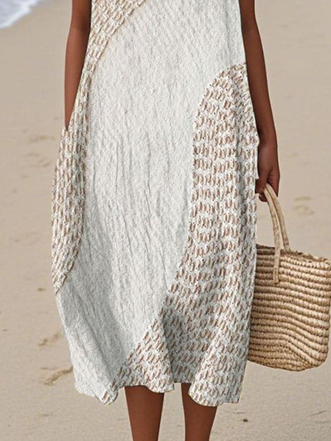 Women's Casual  Print Round Neck Sleeveless Dress