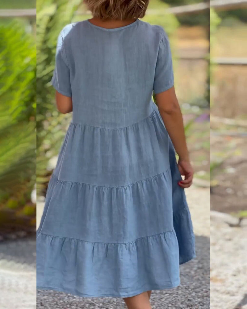 Emma - Elegant V-Neck Dress
