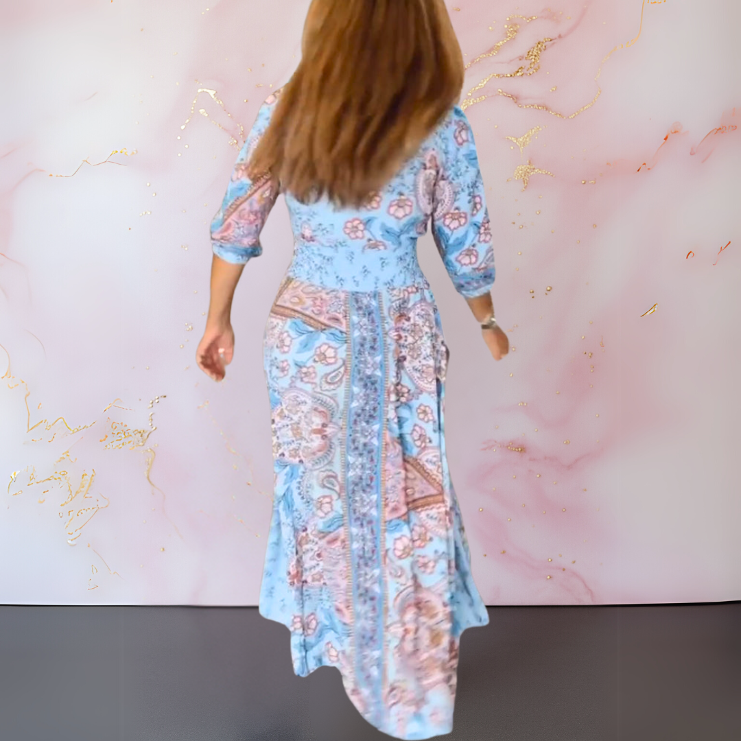 Marga™ - Elegant summer dress with V-neck