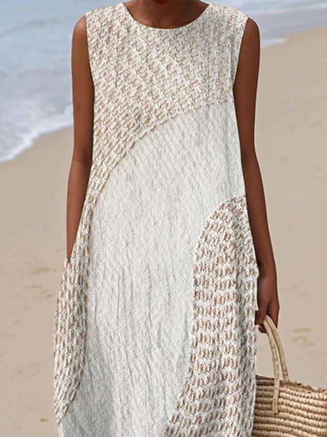 Women's Casual  Print Round Neck Sleeveless Dress