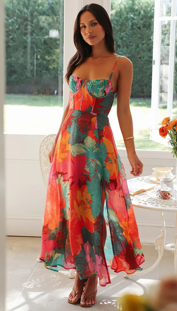 Julian - Sexy Strap Floral Print Dress