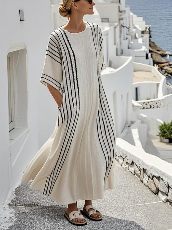 Zuri – Contrast Striped Dress