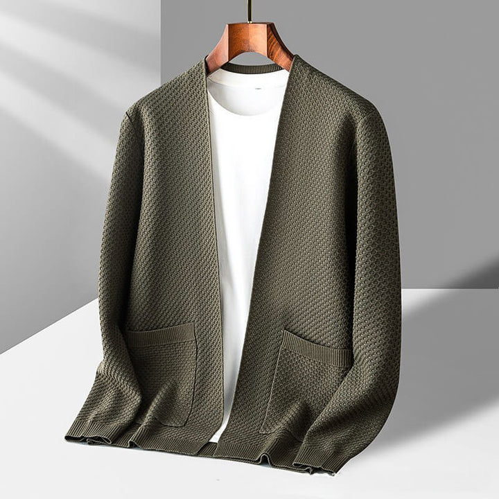 James™  - Comfortable Honeycomb Knit Cardigan