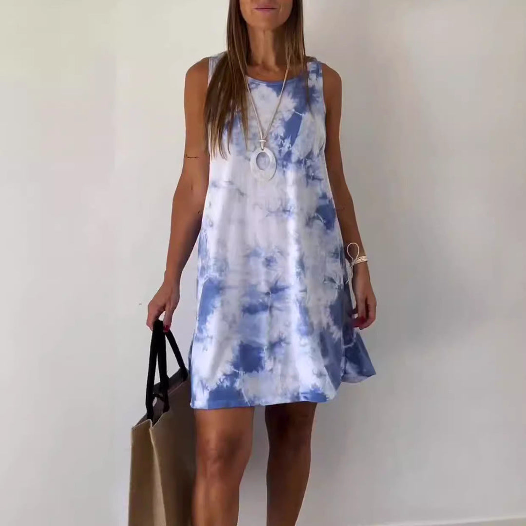 Josie - Mini Dress with Gradient Tie Dye Print
