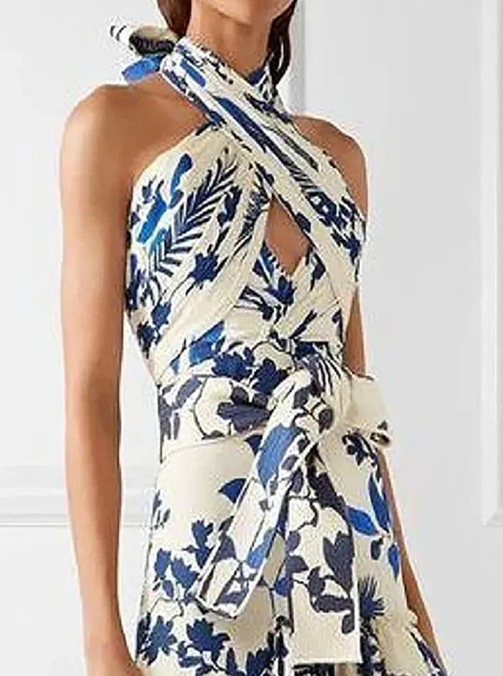 Daniela™ - Layered Ruffle Midi Dress with Tie Details