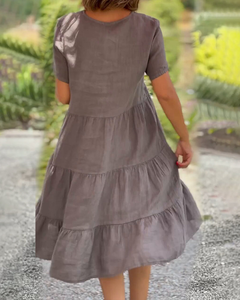 Emma - Elegant V-Neck Dress