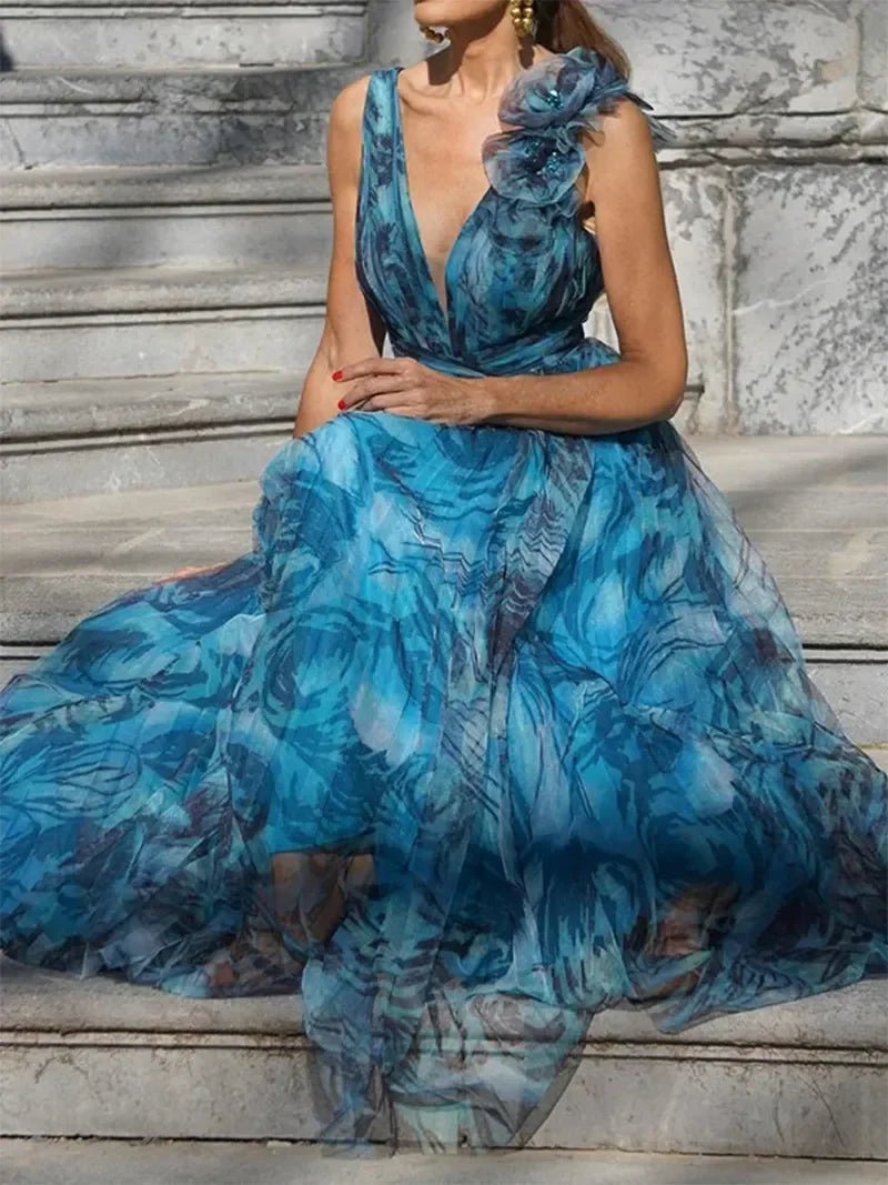 Léna™ - Peacock Style Maxi Dress