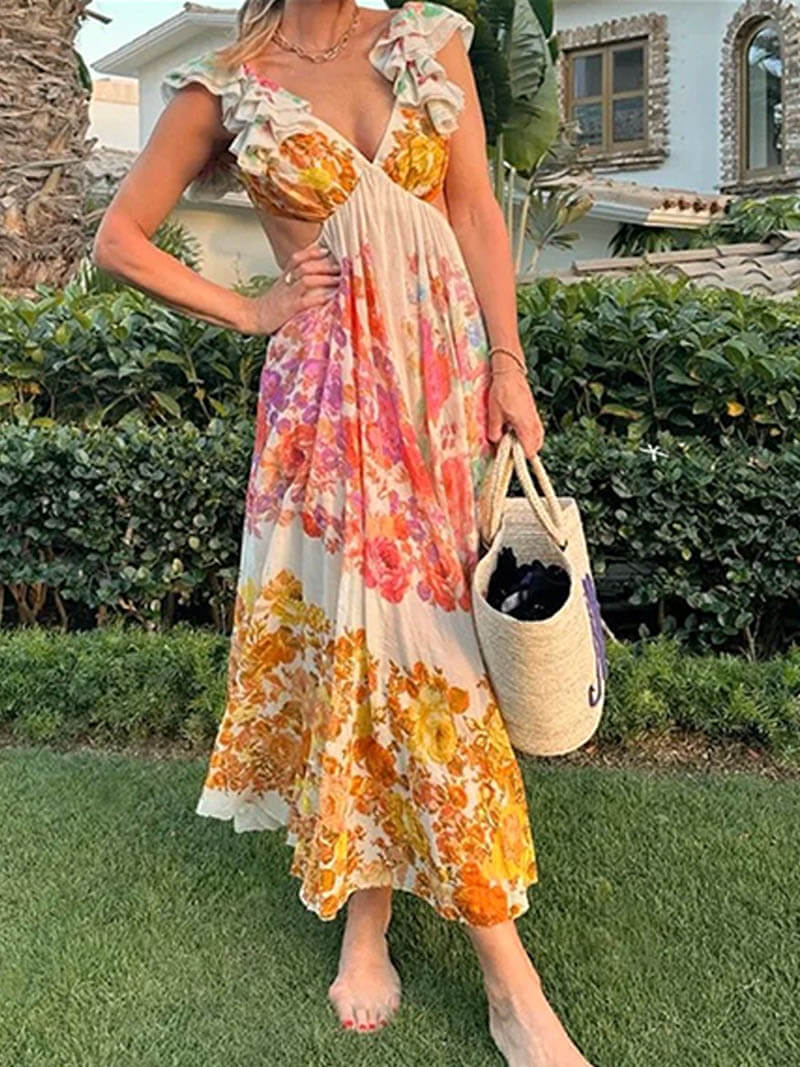 Luise | V-Neck Open Back Dress