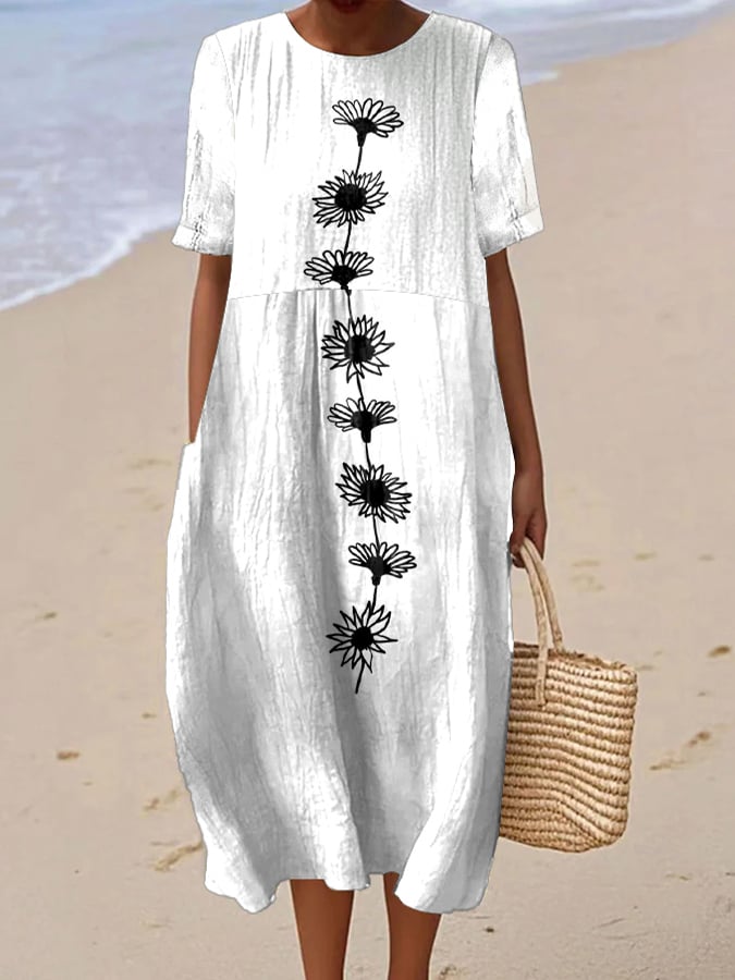 Women's Casual Graphic Print Round Neck Short Sleeve Dress
