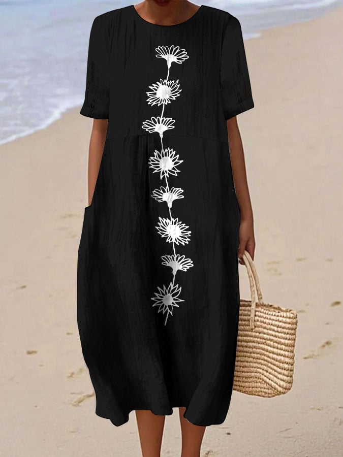 Women's Casual Graphic Print Round Neck Short Sleeve Dress