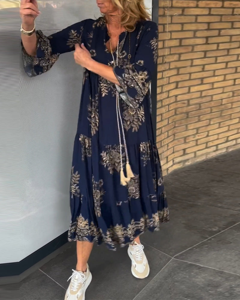 Rilley - Retro Bohemian Maxi Dress