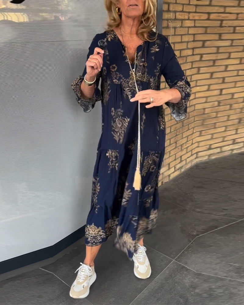 Rilley - Retro Bohemian Maxi Dress