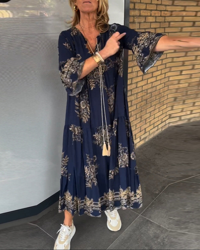 Rilley - Retro Bohemian Maxi Dress