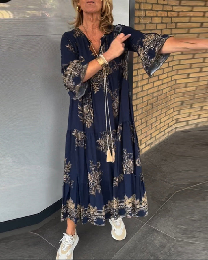 Rilley - Retro Bohemian Maxi Dress