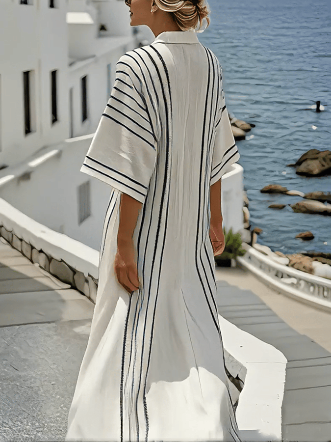 Eleni – Striped Cardigan Dress