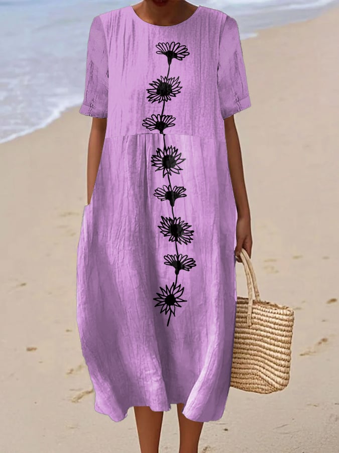 Women's Casual Graphic Print Round Neck Short Sleeve Dress
