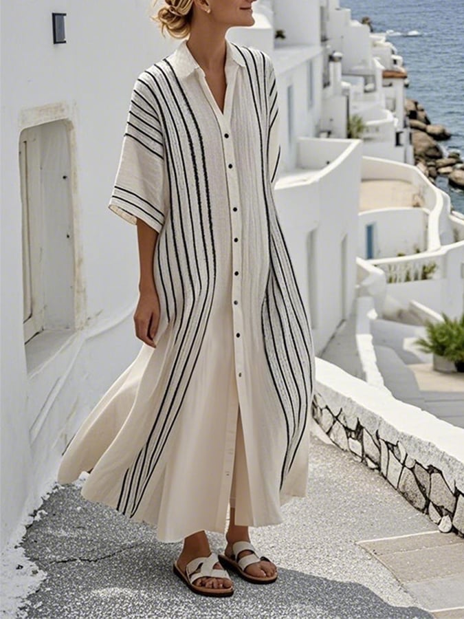 Eleni – Striped Cardigan Dress