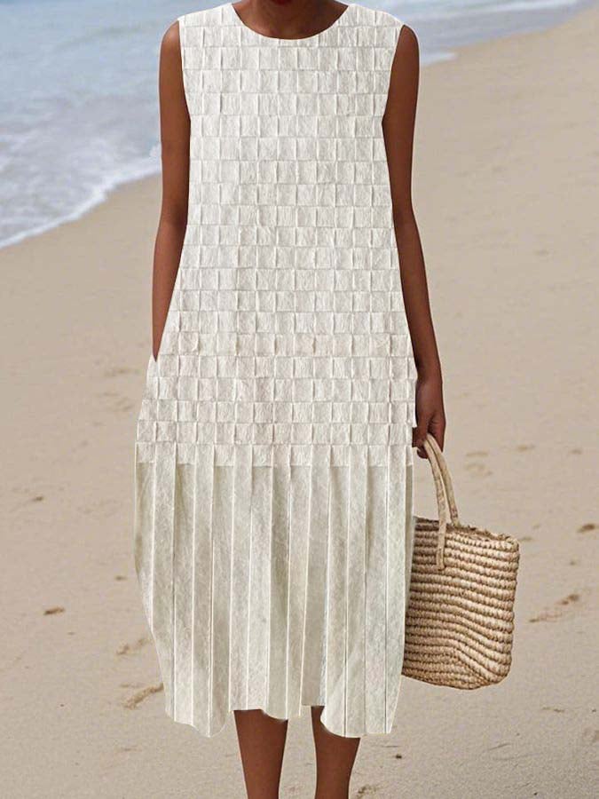 Women's Casual Print Round Neck Sleeveless Dress