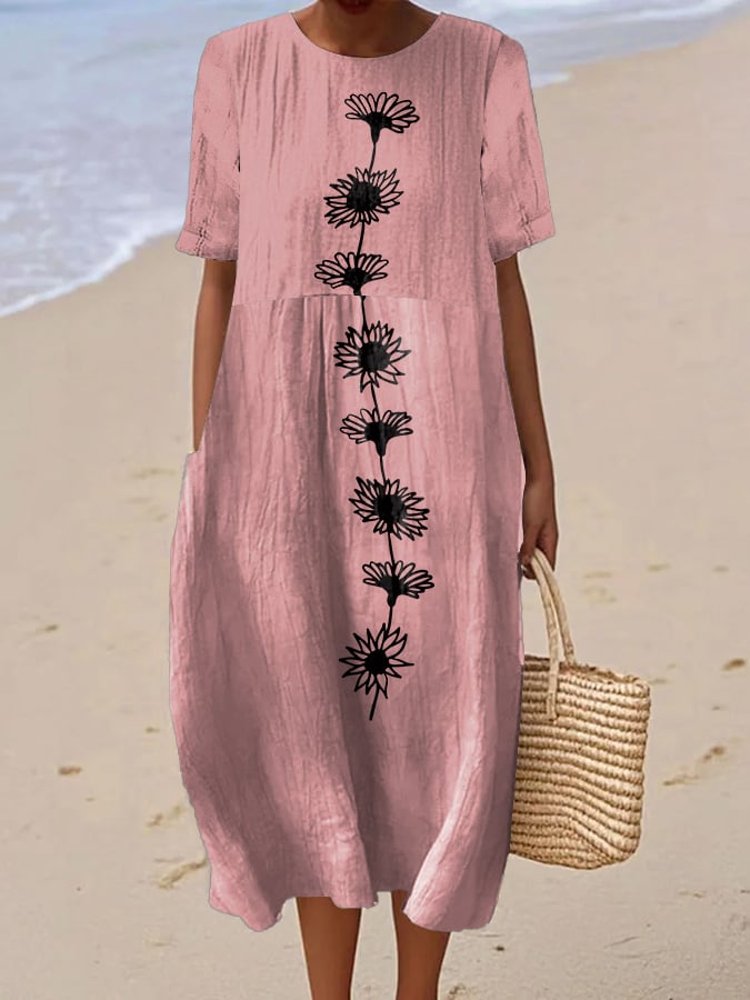 Women's Casual Graphic Print Round Neck Short Sleeve Dress