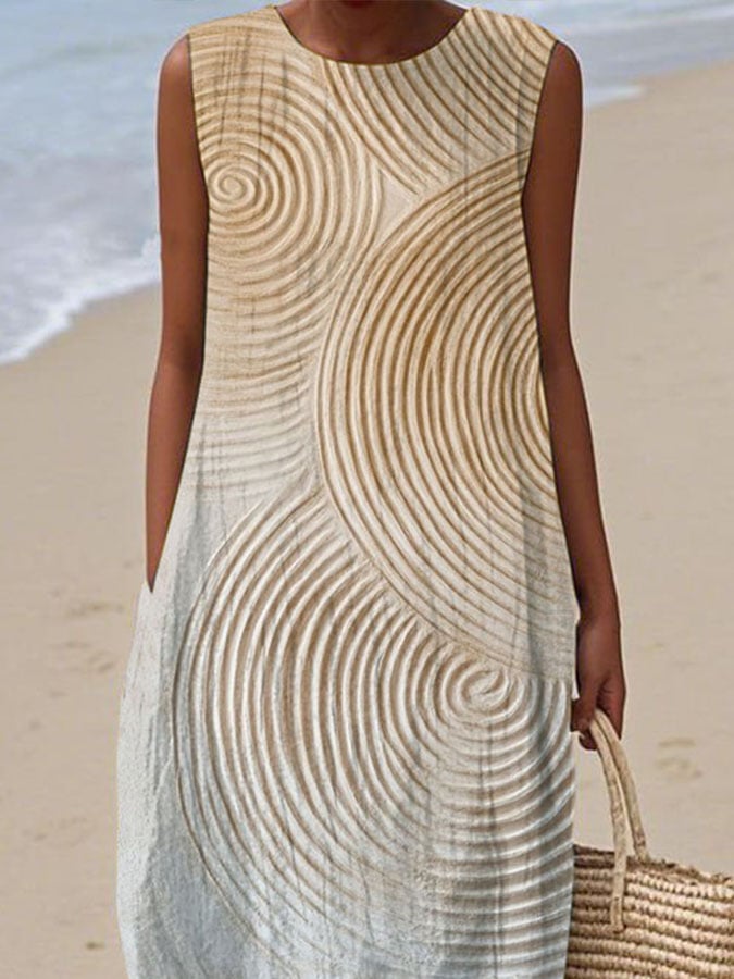 Women's Casual  Print Round Neck Sleeveless Dress