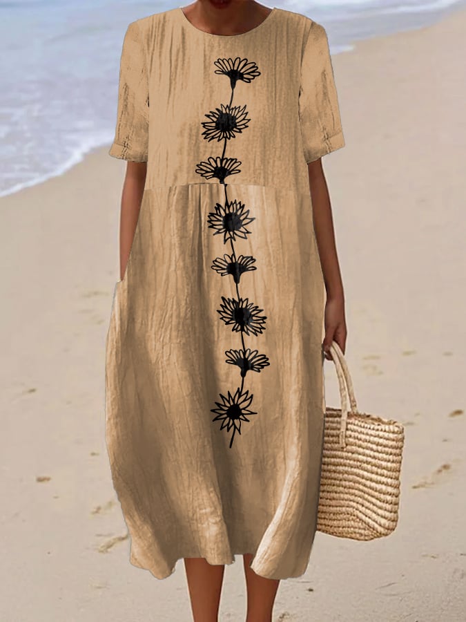 Women's Casual Graphic Print Round Neck Short Sleeve Dress