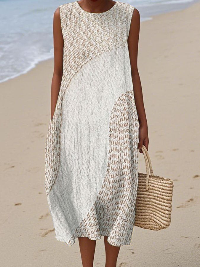 Women's Casual  Print Round Neck Sleeveless Dress