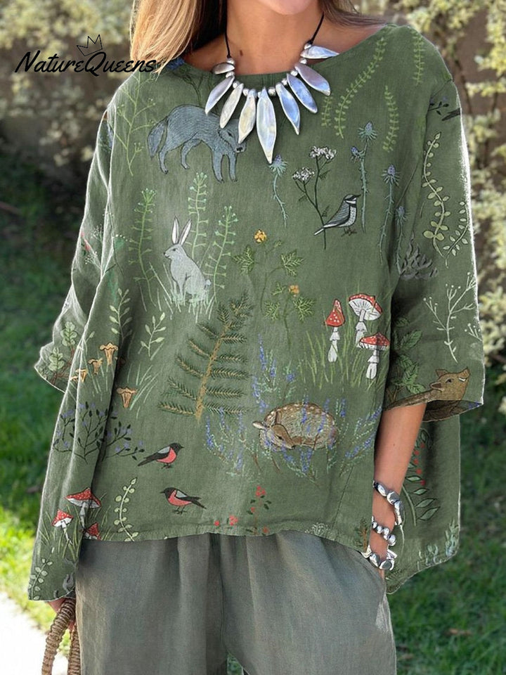 Skirt with Forest and Animal Motif