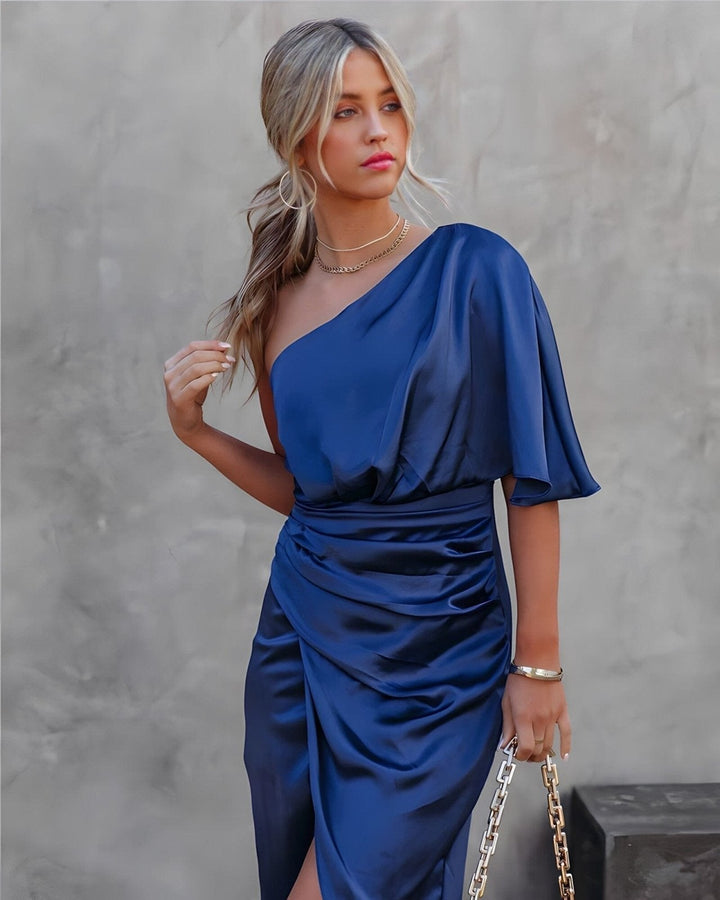 Maelle - Elegant Asymmetrical Satin Dress