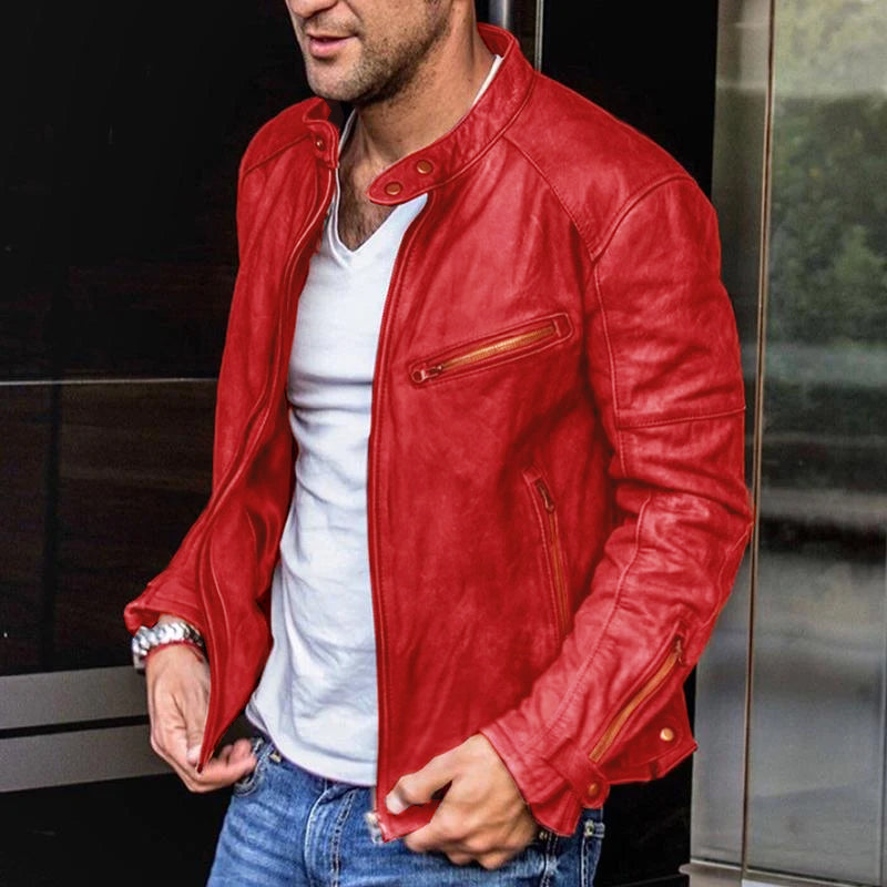 Grayson™ - Vintage Stand Collar Zipper Jacket