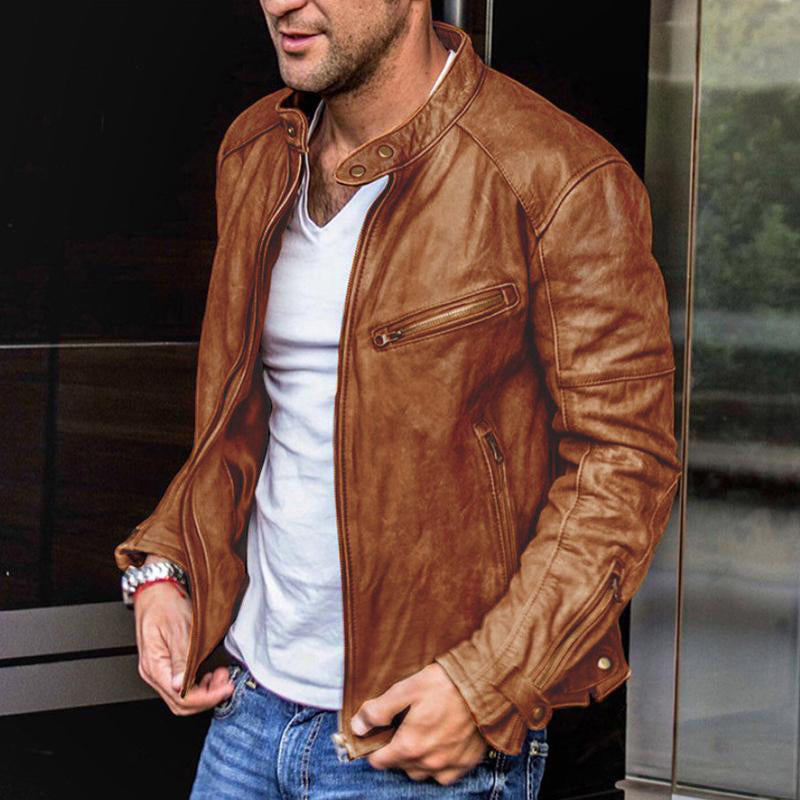 Grayson™ - Vintage Stand Collar Zipper Jacket