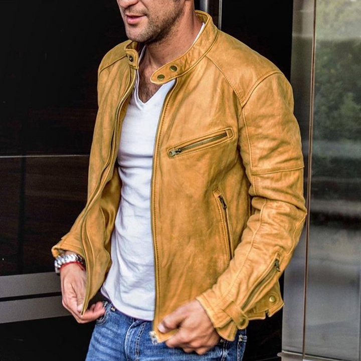 Grayson™ - Vintage Stand Collar Zipper Jacket