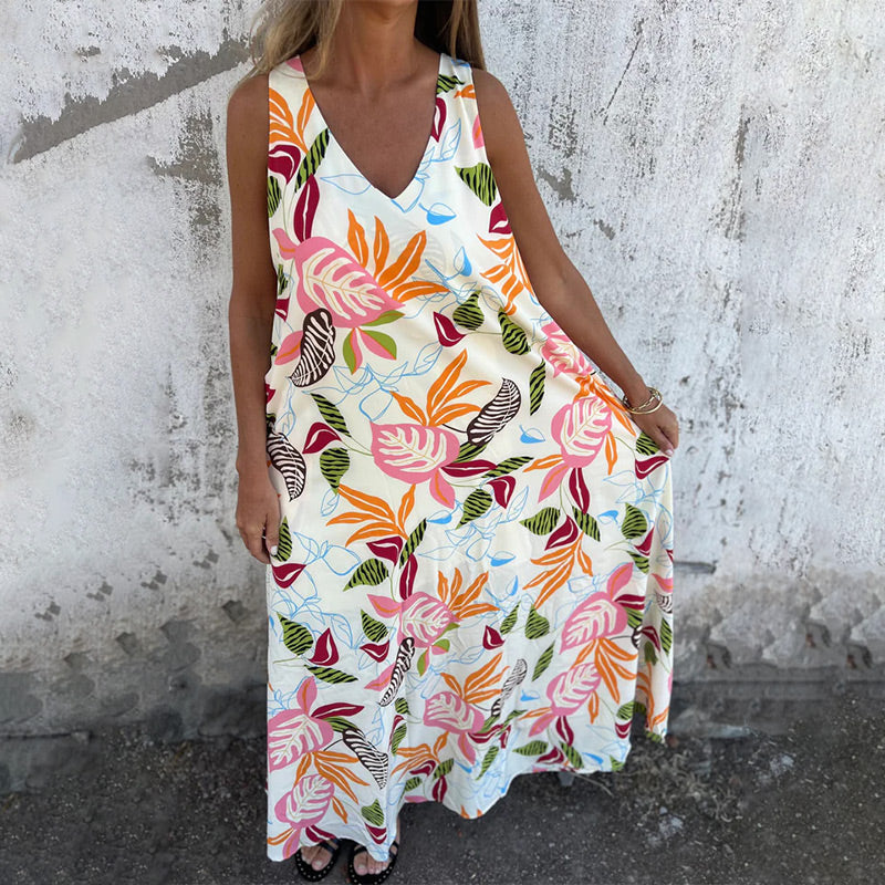 Freya | Chic V-Neck Maxi Dress