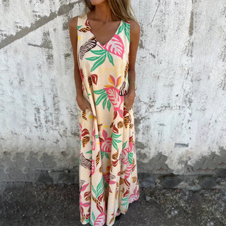 Freya | Chic V-Neck Maxi Dress