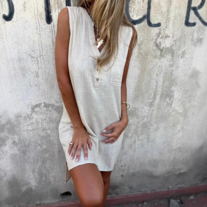 Sienna | Lightweight Linen Midi Dress