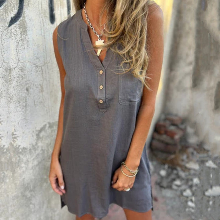 Sienna | Lightweight Linen Midi Dress