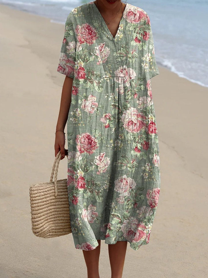 Lina | Vintage Flower Print Dress